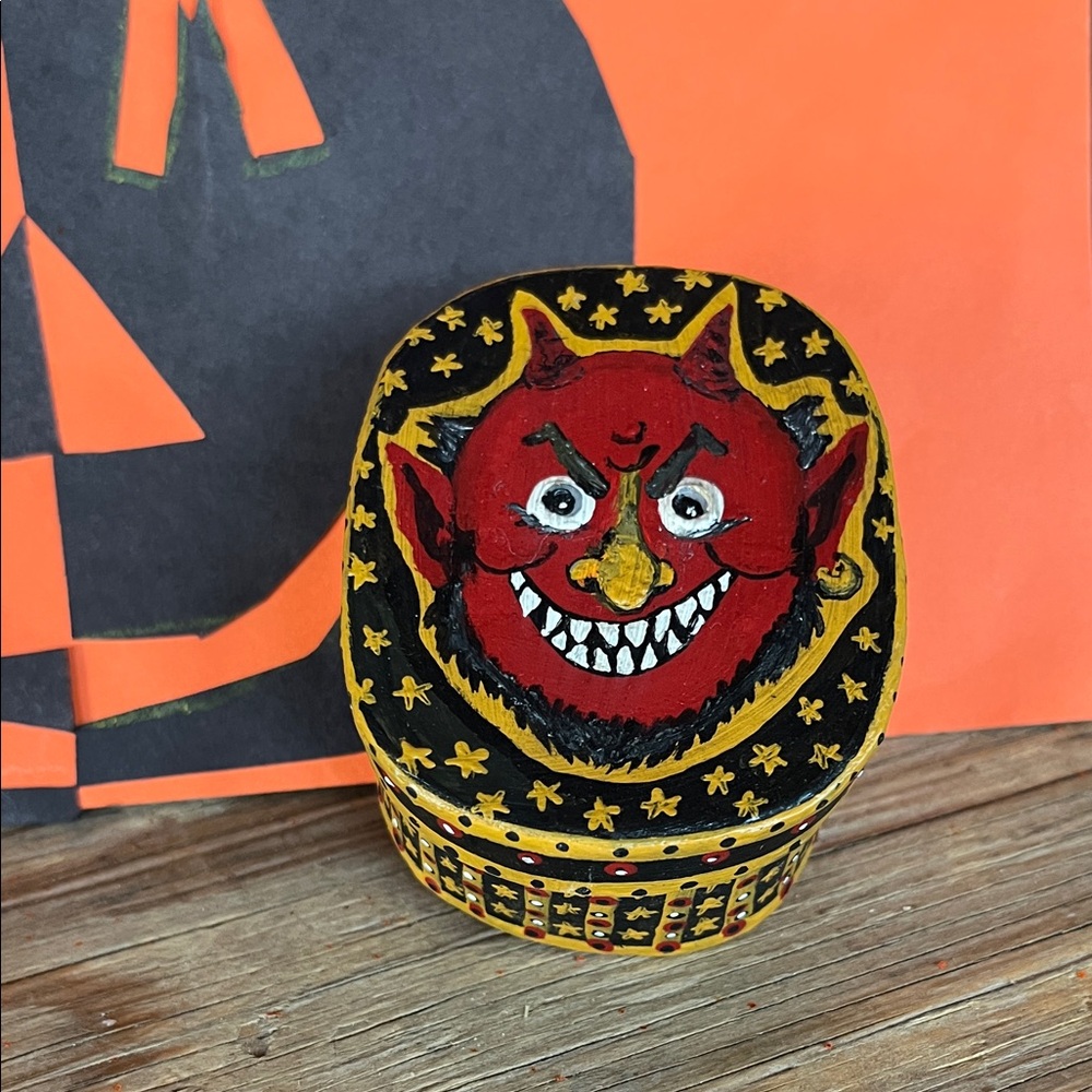 Hand-Painted Devil Trinket Box